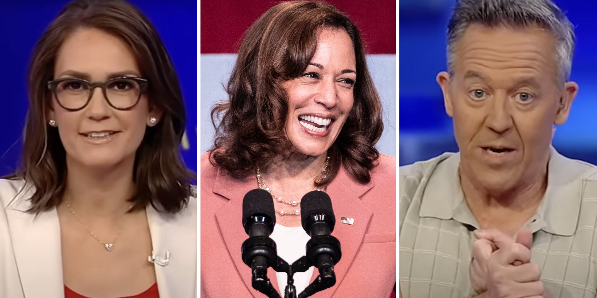 Members of the five talking(l+r), Kamala Harris(c)