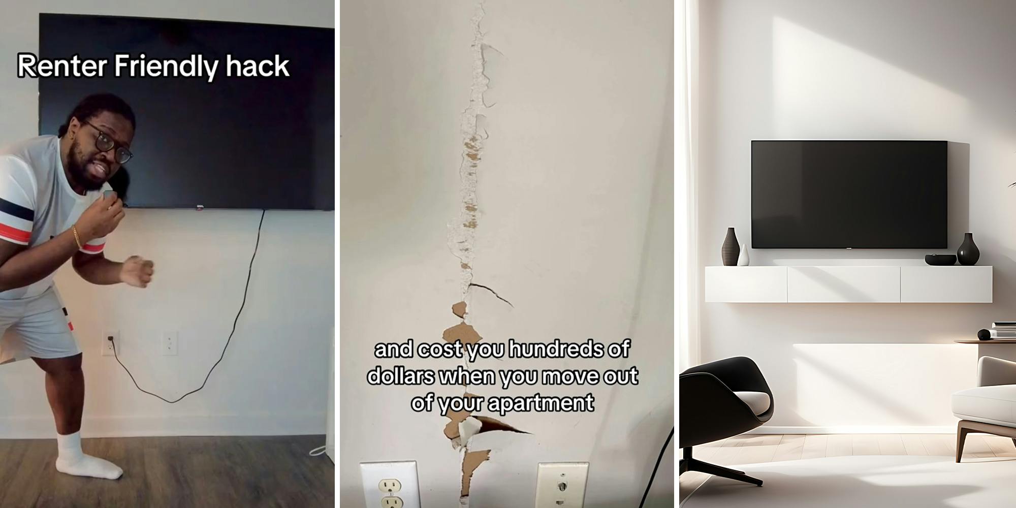 ‘It’s just ruining the aesthetic’: Man shares ‘renter hack’ for how to hide the cords on your wall-mounted TV