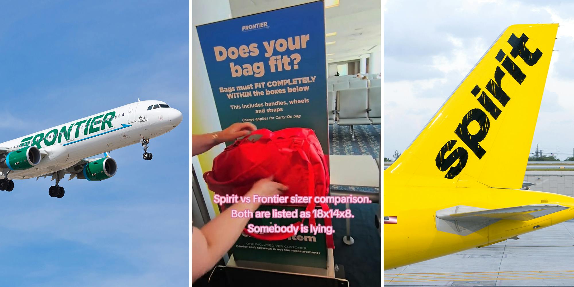 ‘Somebody is lying’: Traveler says Spirit, Frontier may be falsely advertising bag sizes after carry-on incident