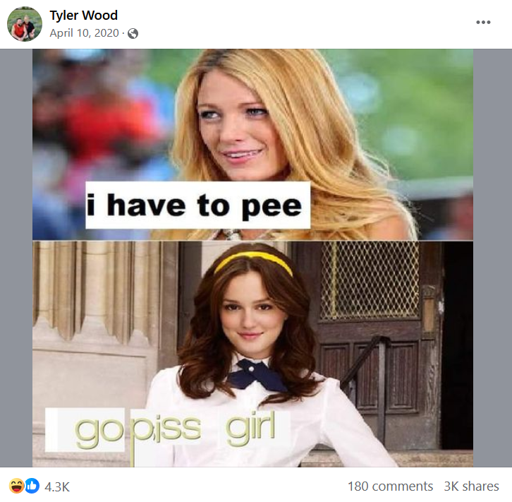 Go piss girl meme original version.