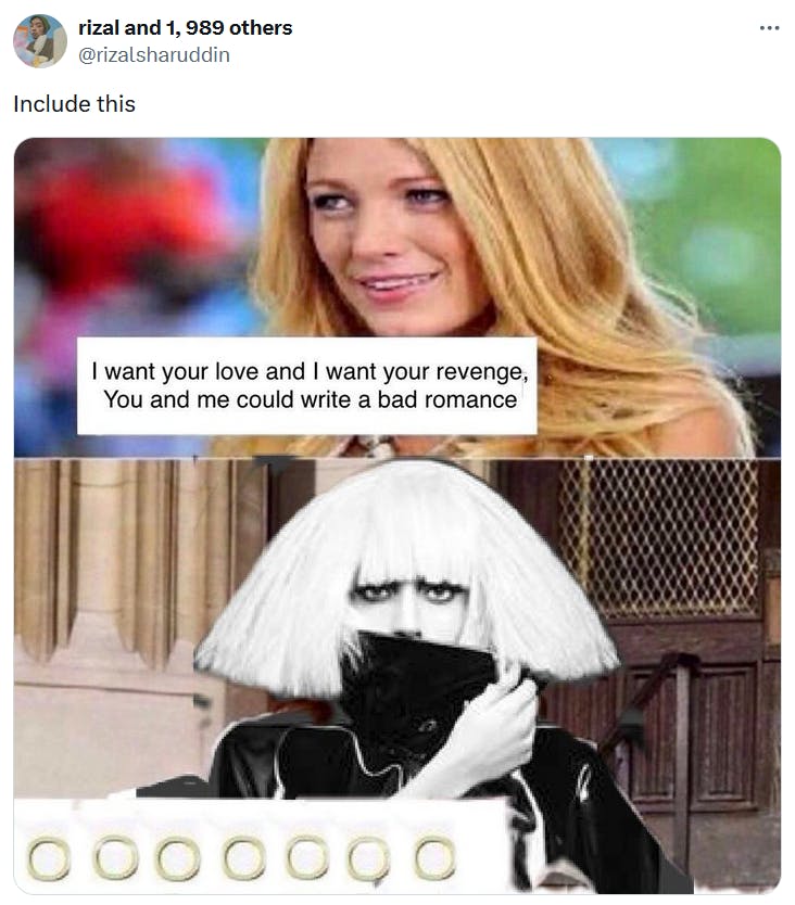 Go piss girl meme with Lady Gaga.