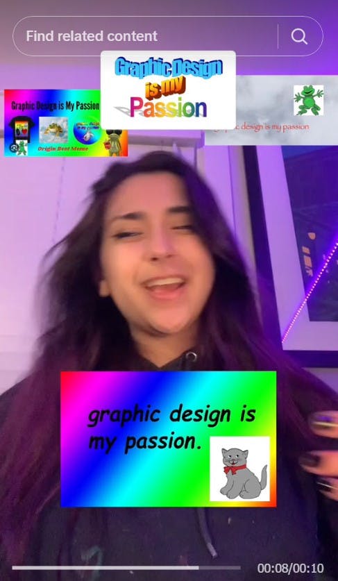 graphic designer surrounded by 'graphic design is my passion' memes