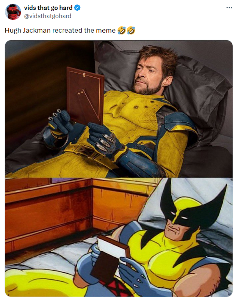 Hugh Jackman Recreates Old Wolverine Crush Meme