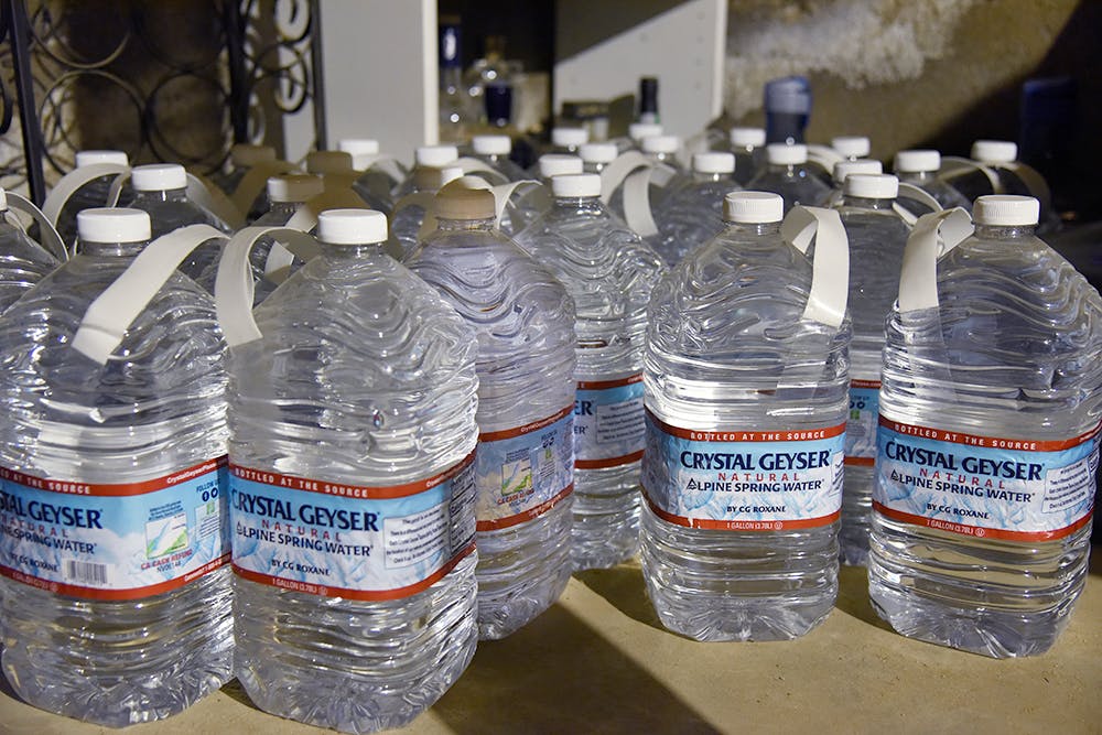 Riverside, CA / USA - 07/25/2020: Crystal Geyser water bottles