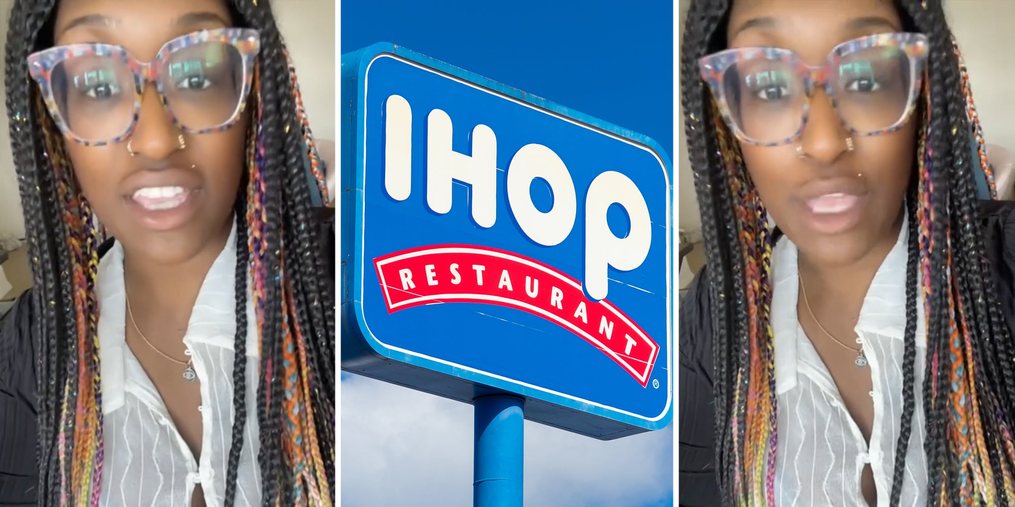 Woman talking(L+r), Ihop(c)