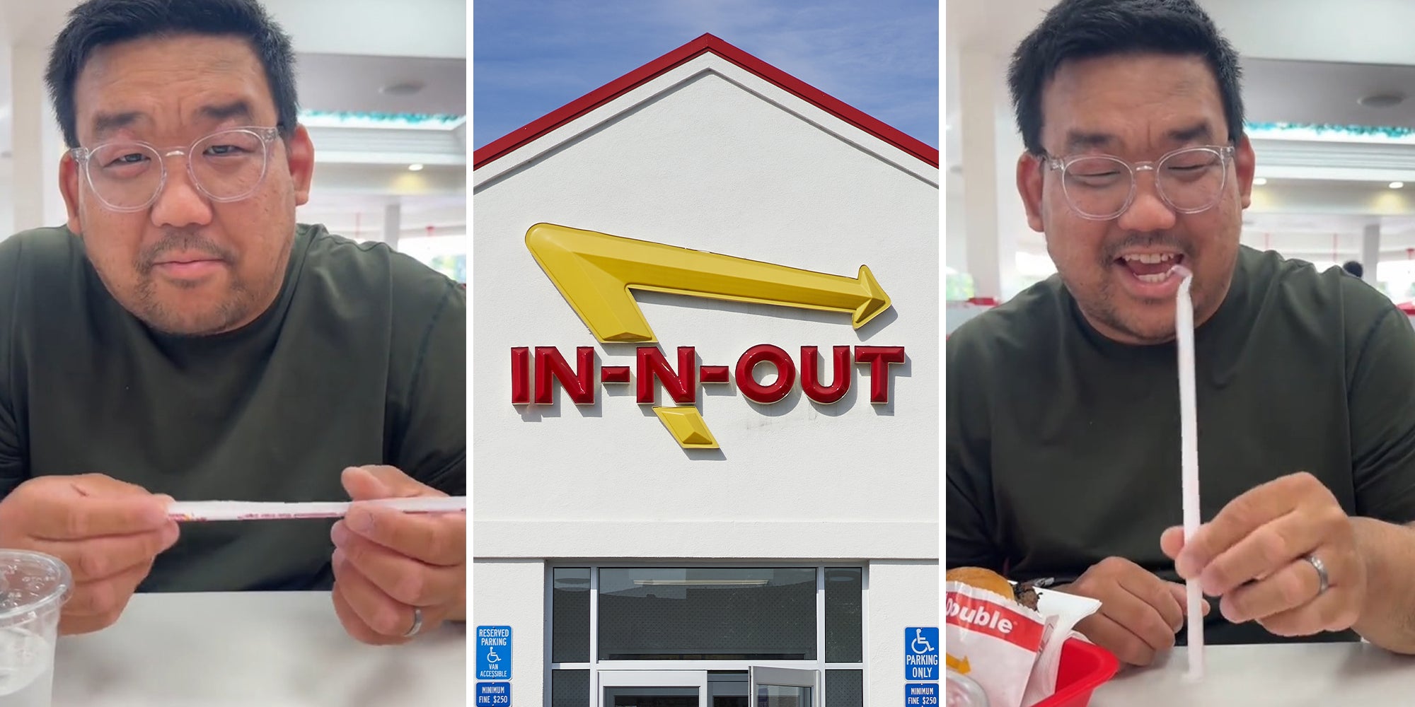 Man at In-N-Out shows trick for keeping kids entertained at table. Everyone’s done this