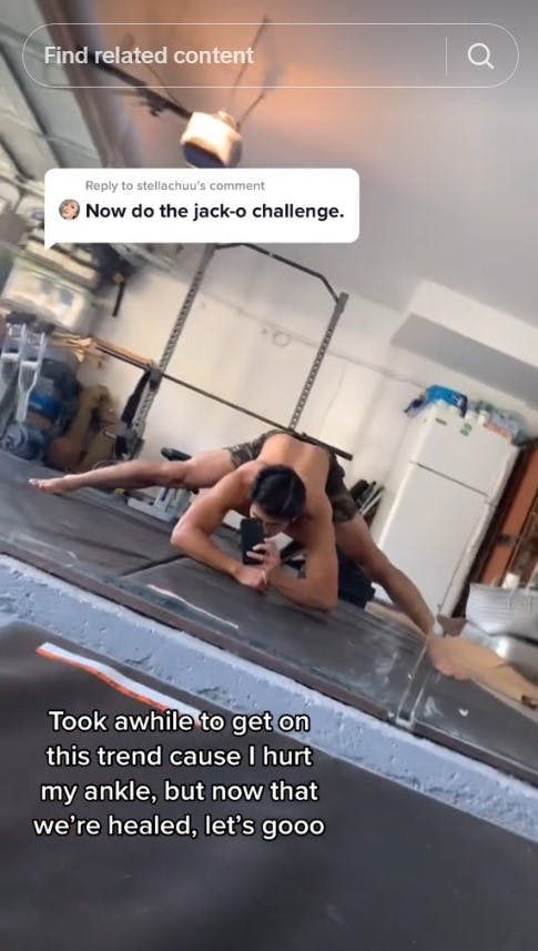 influencer doing the jack-o challenge