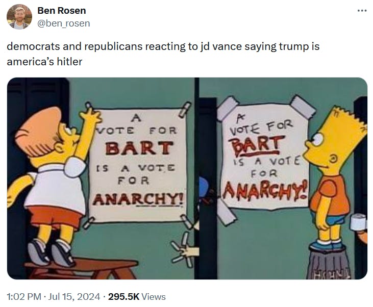 JD Vance meme from The Simpsons.