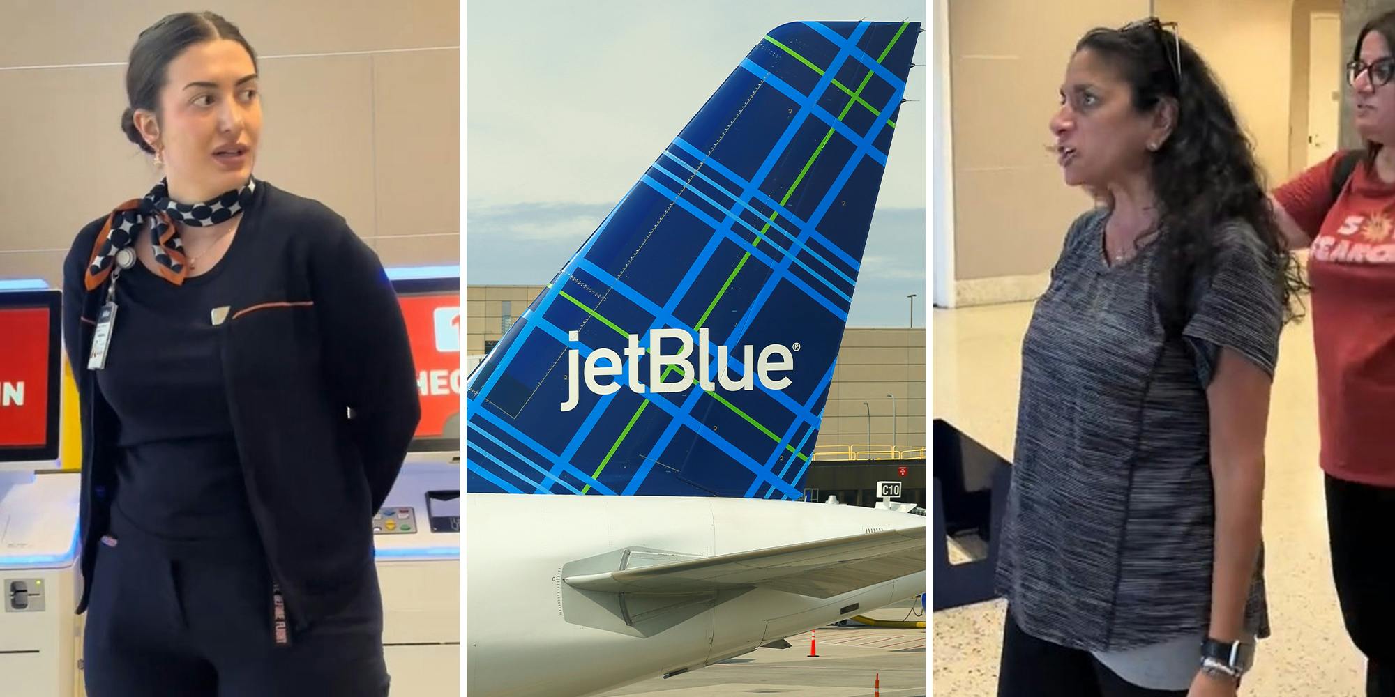 Passenger films Jet Blue agent screaming at her after flights were canceled