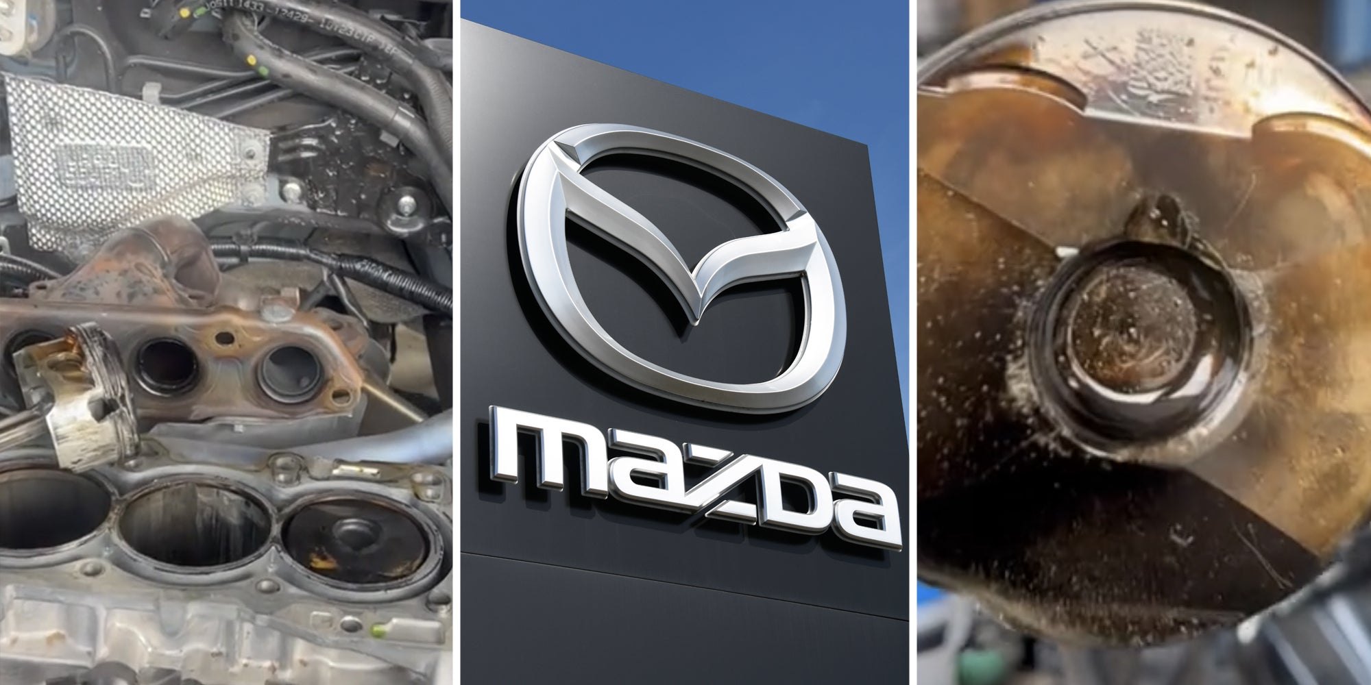 Engine(l), Mazda(c), Oil(r)