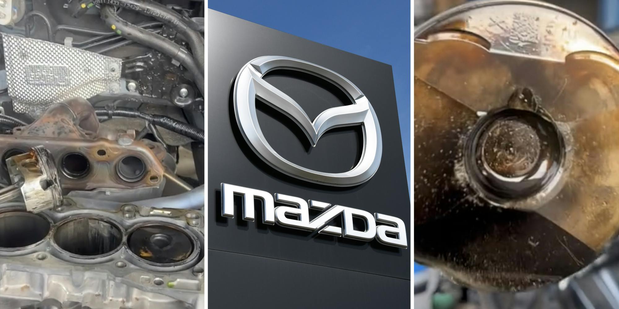 Engine(l), Mazda(c), Oil(r)