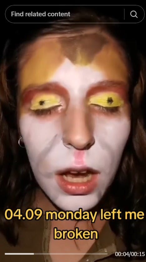 human with cat meme makeup