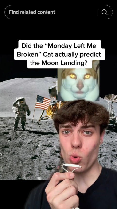 monday left me broken cat moon landing