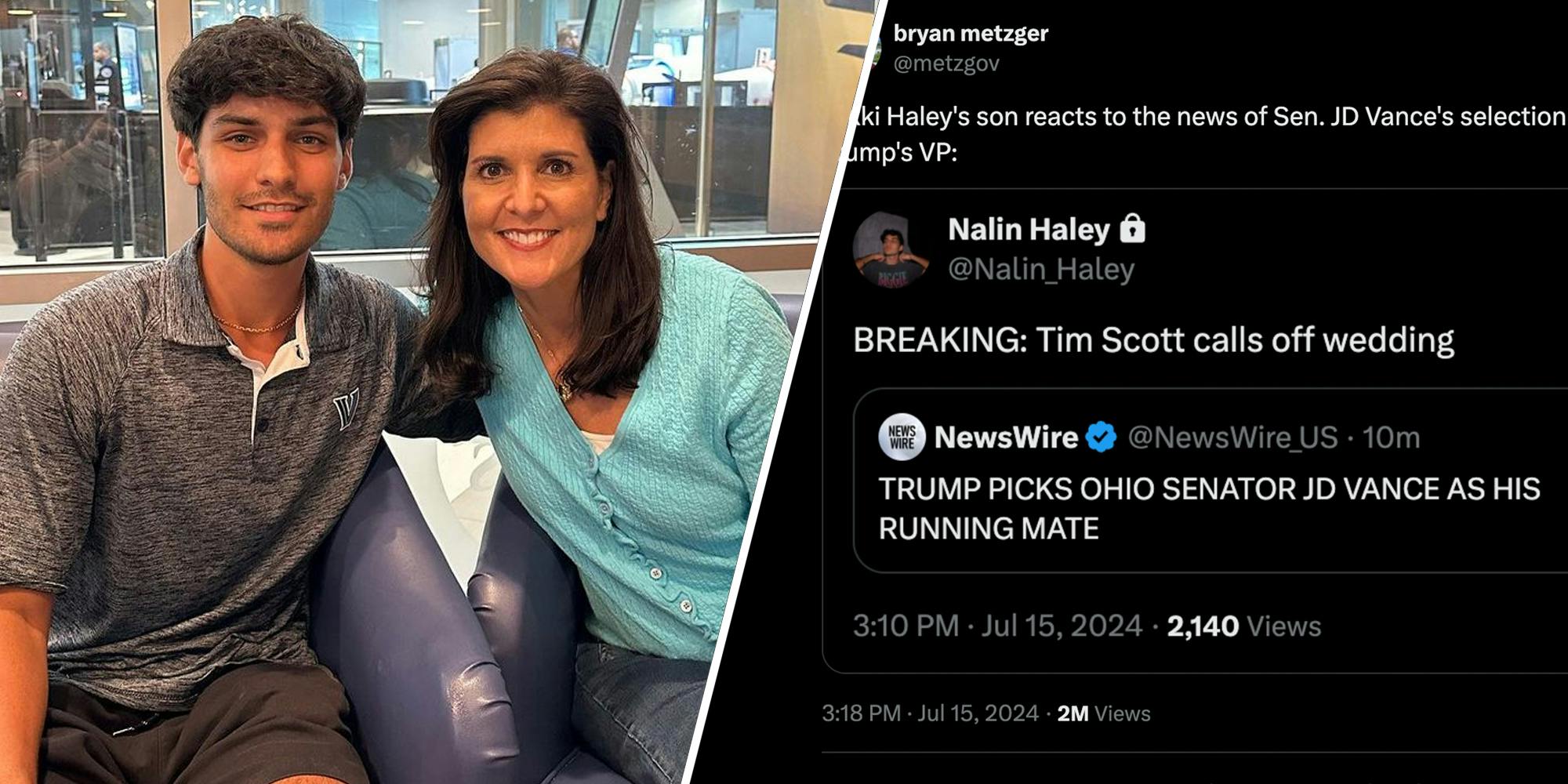 Nikki Haley's Son Uses Trump's VP Pick To Jab Sen. Tim Scott