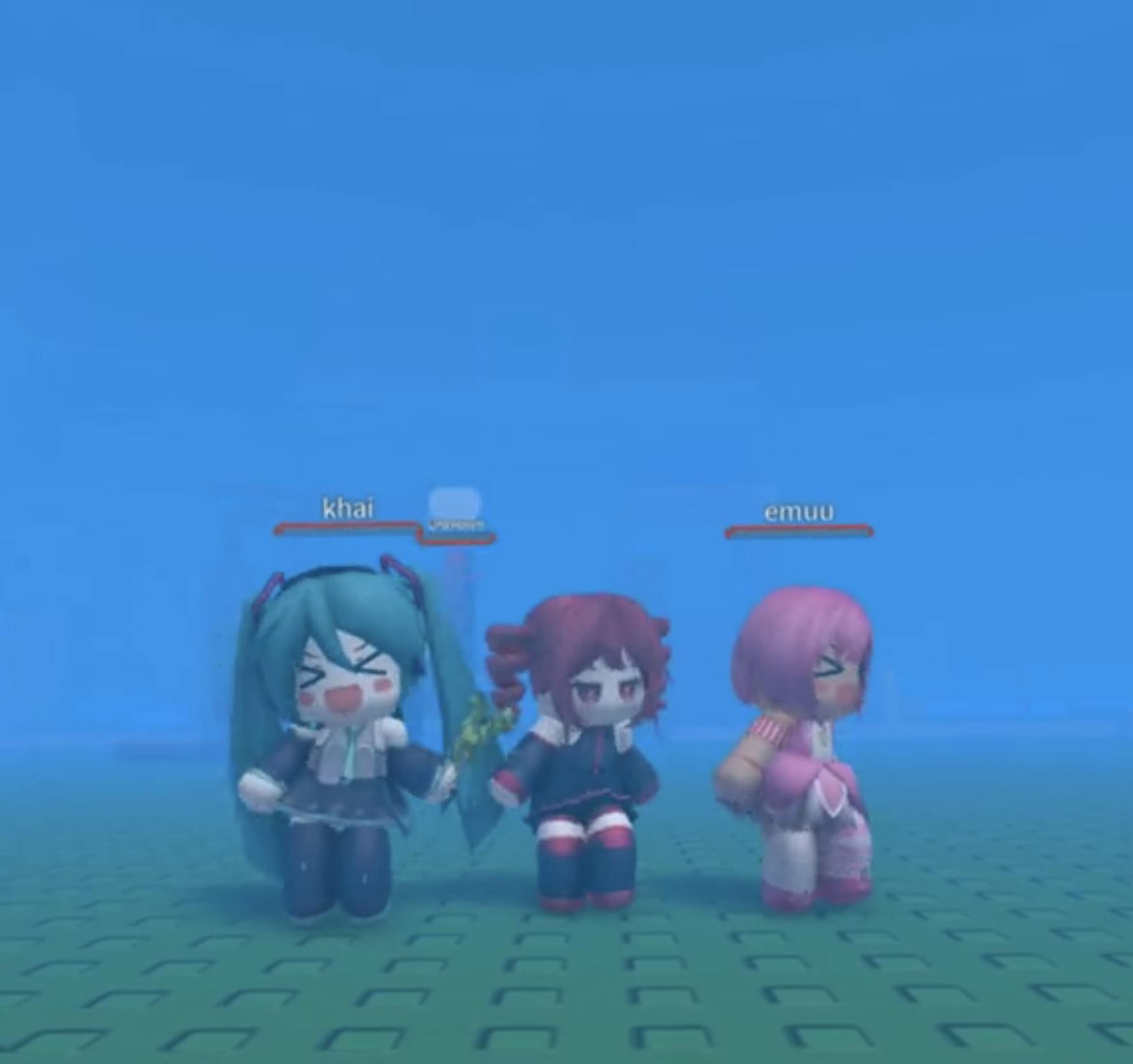 Screenshot of a Roblox video shared on TikTok of popular 2D singing idols as Roblox characters dancing on screen.