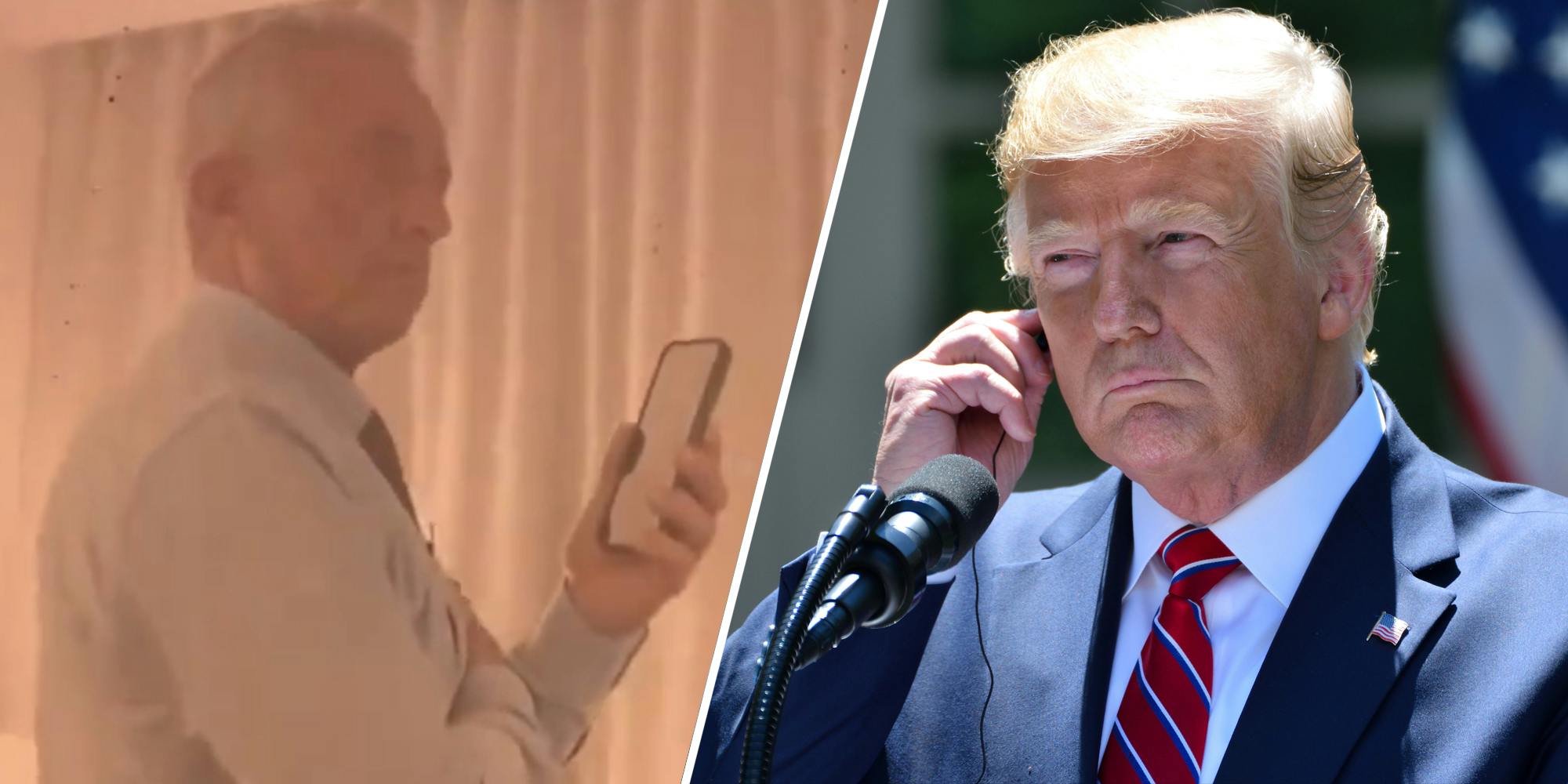 RFK on phone(l), Donald Trump(r)
