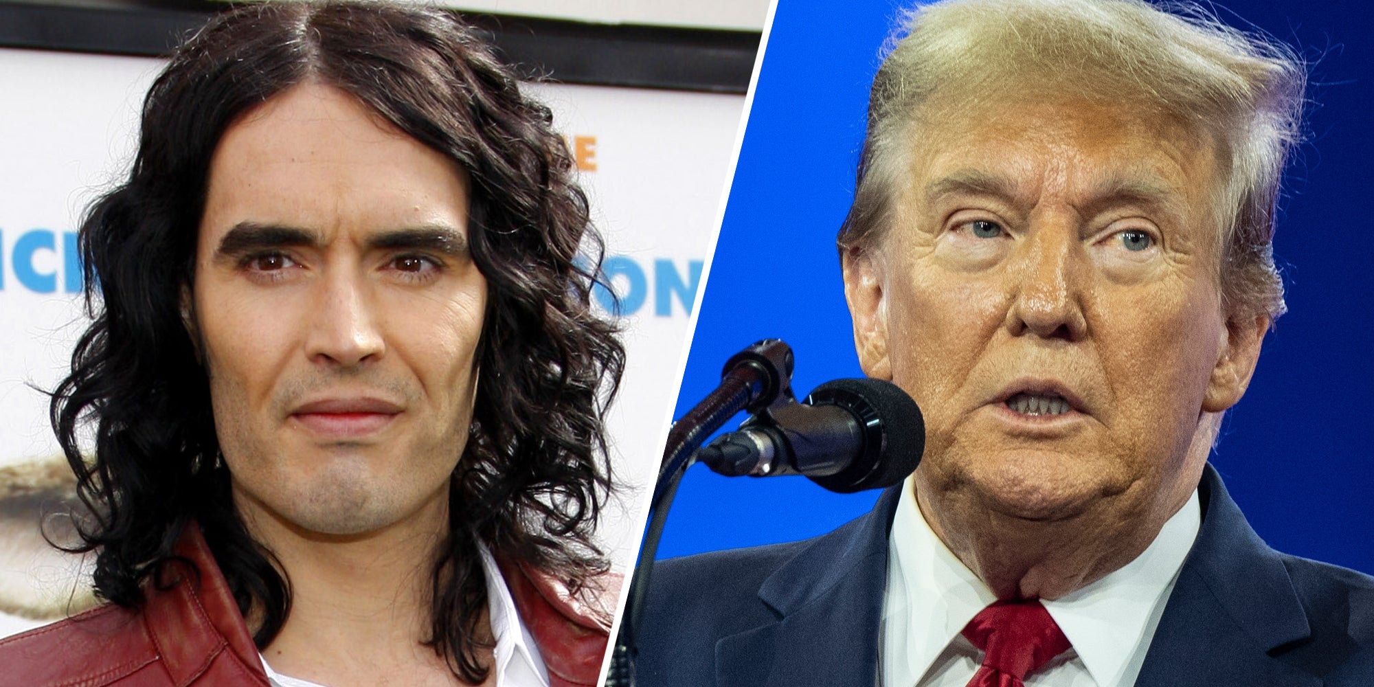 Russell Brand(l), Donald Trump(r)