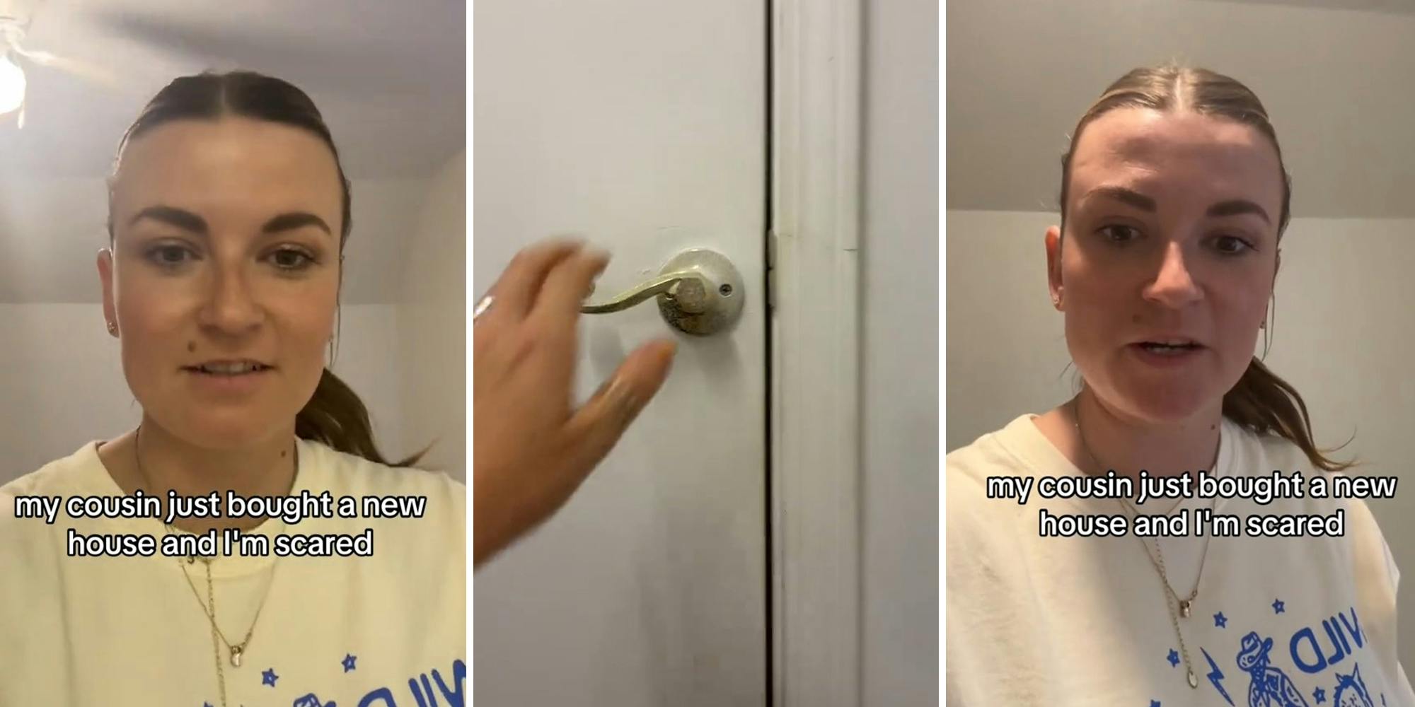 Woman’s sister buys new house. She’s shocked when she finds door in the closet