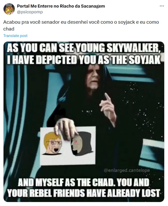 Soyjak v. Chad Star Wars meme