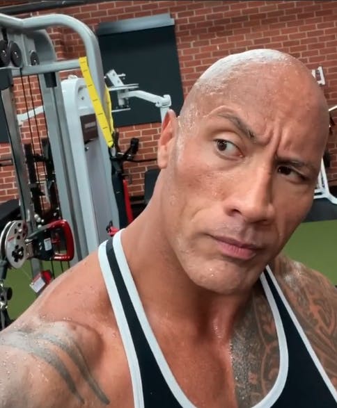The rock eyebrow raise screenshot from an Instagram video addressing rapper DaBaby on October 9th, 2019.
