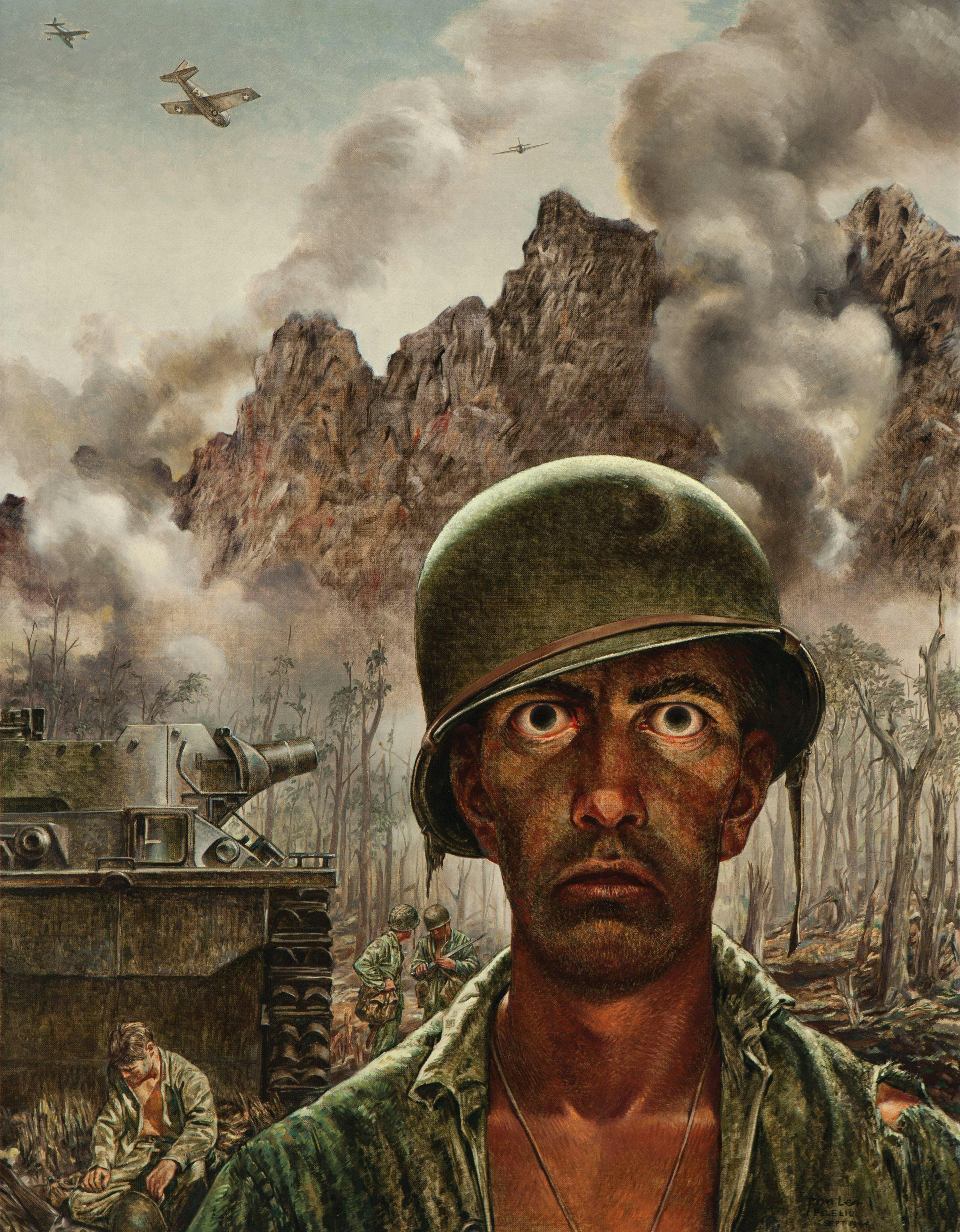 Thomas Lea's painting, 'The Two-Thousand Yard Stare'