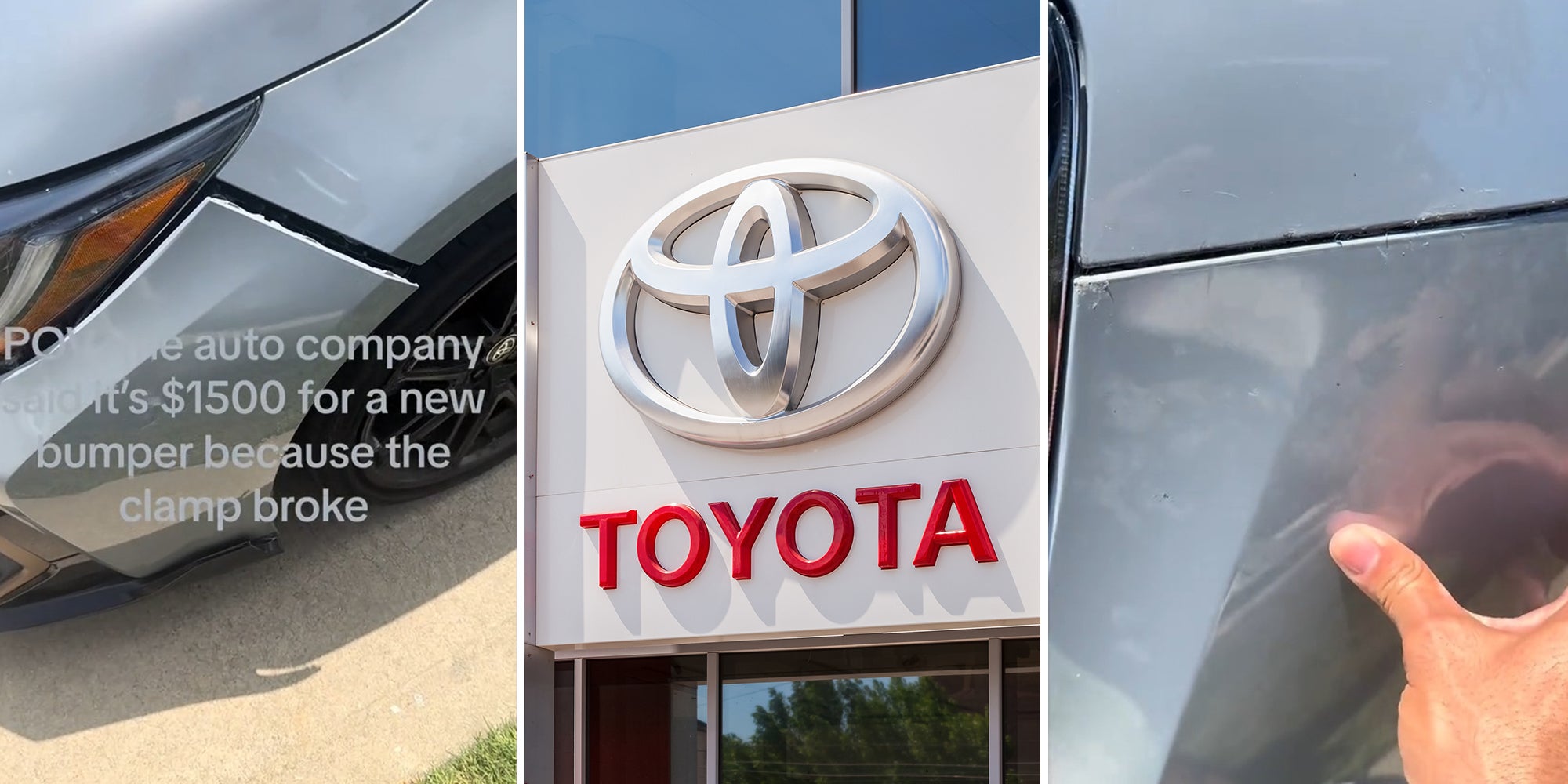 Dealership wants $1,500 for new bumper. Driver does it himself for way cheap