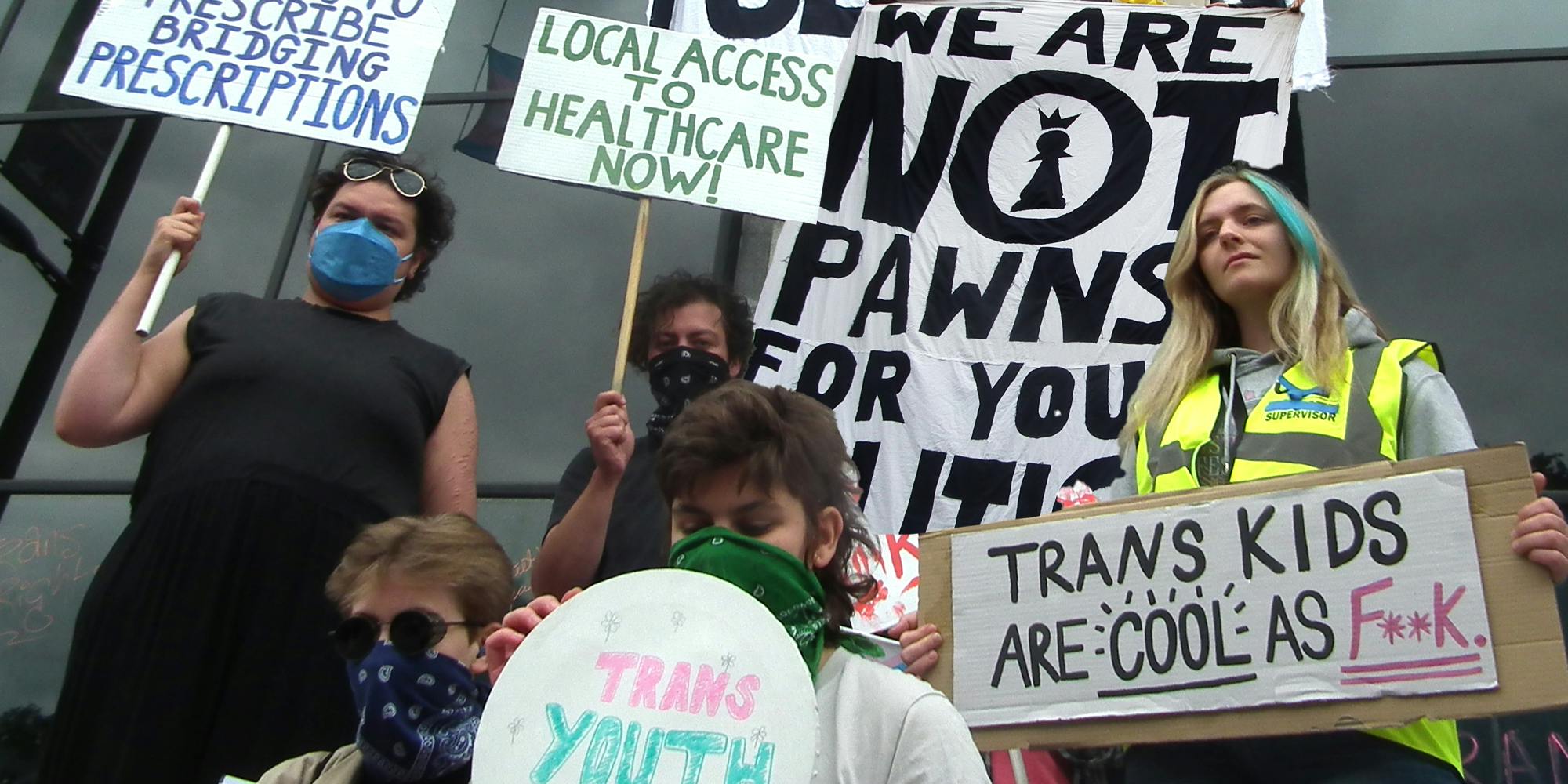 ‘We are not pawns for politics’: Trans kids occupy NHS building to protest puberty blocker ban
