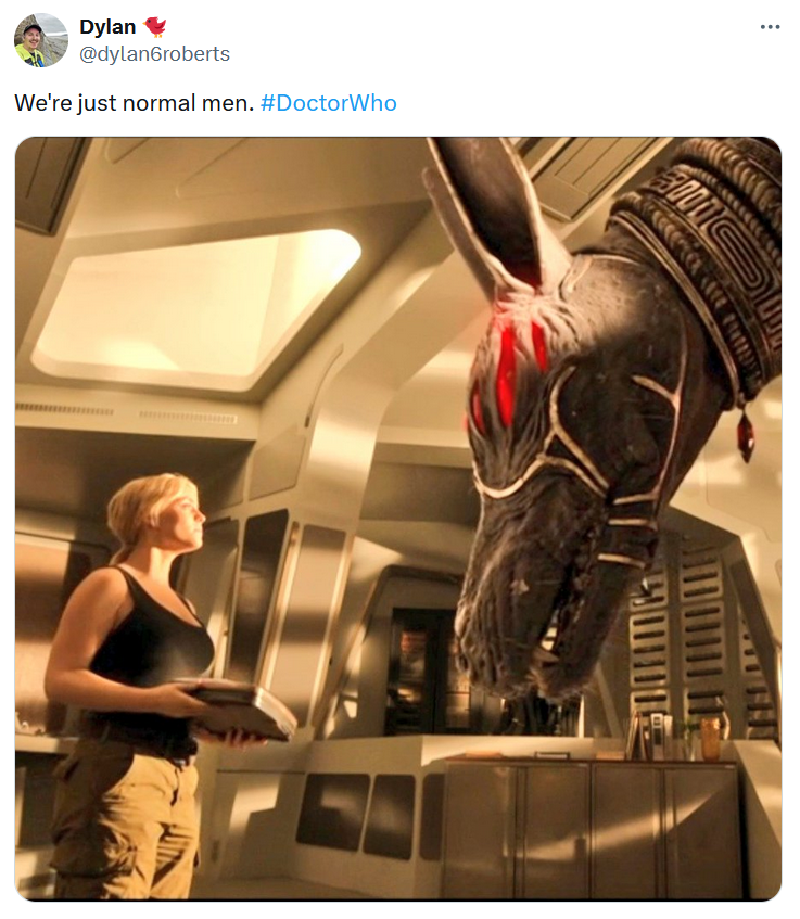 We're just normal men meme with a screenshot from Doctor Who.