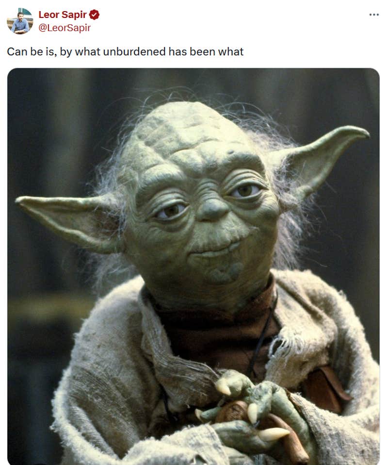 What can be unburdened by what has been a meme