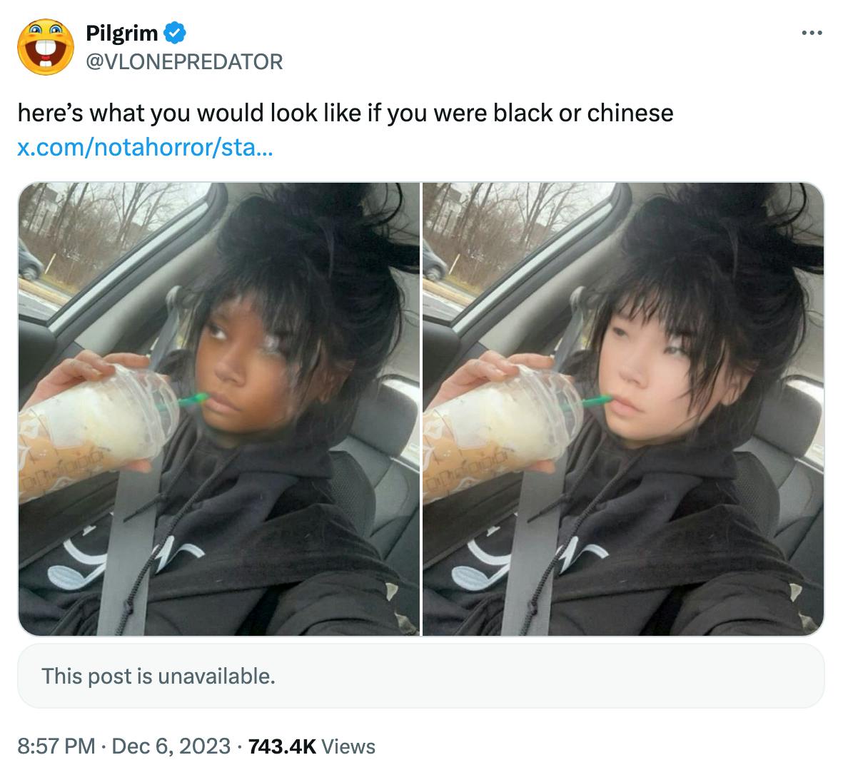 First black or chinese post by @Vlonepredator