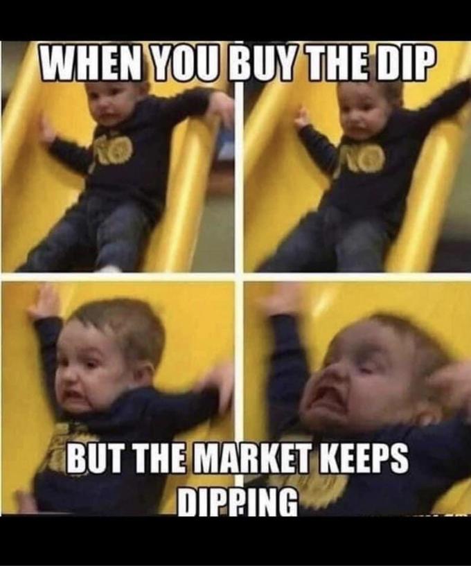 Buy the dip meme as posted on Reddit in r/stonks