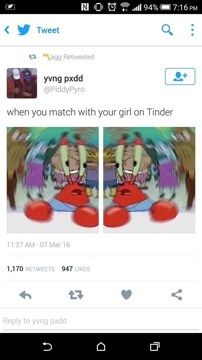 Confused Mr. Krabs Tinder meme