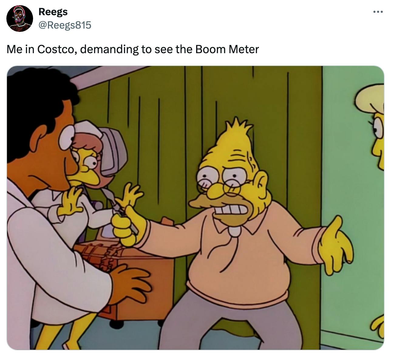 Boom meter meme featuring Grampa Simpson by @reegs815