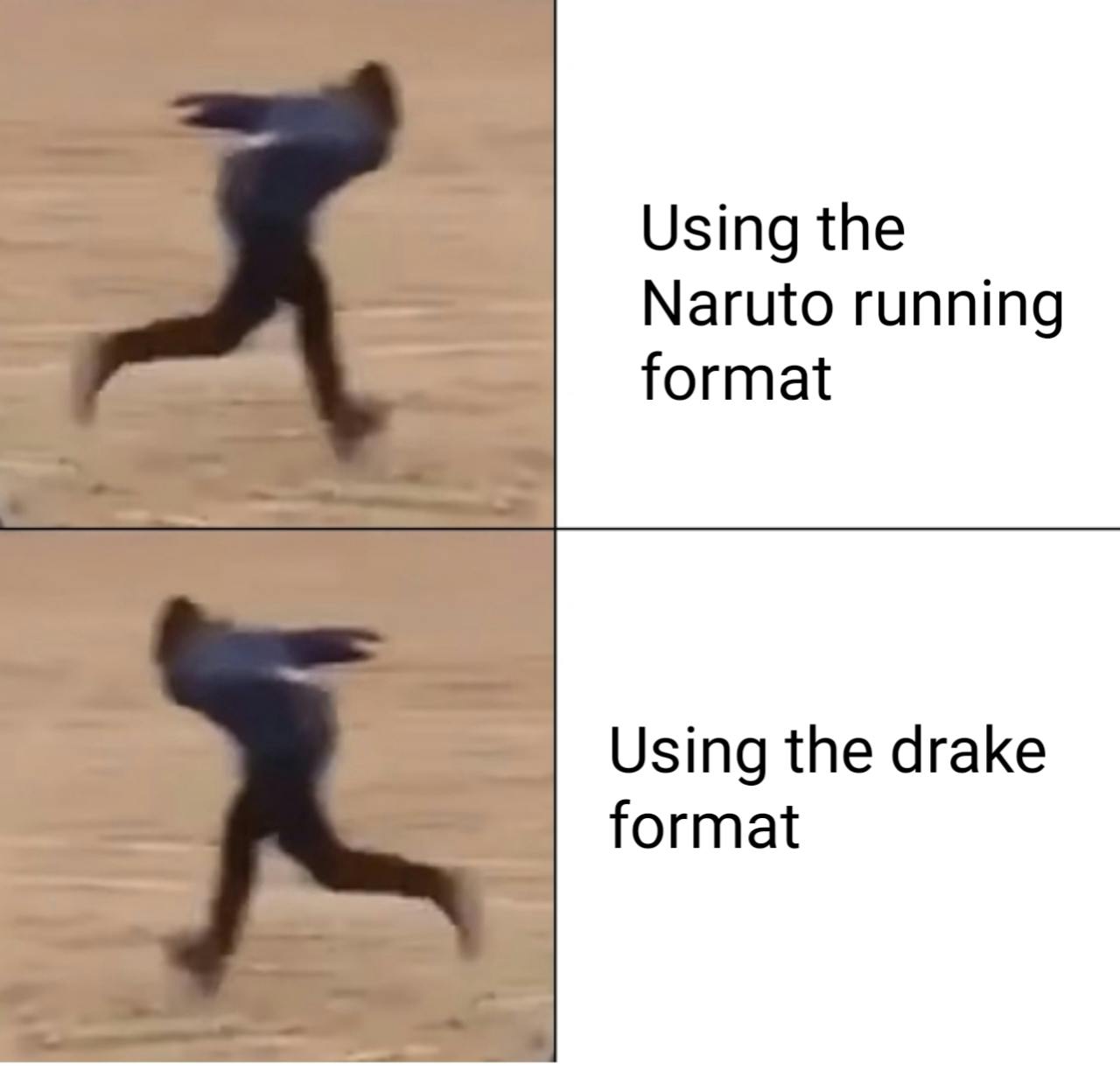 Naruto Run meme posted on Reddit by homedasher