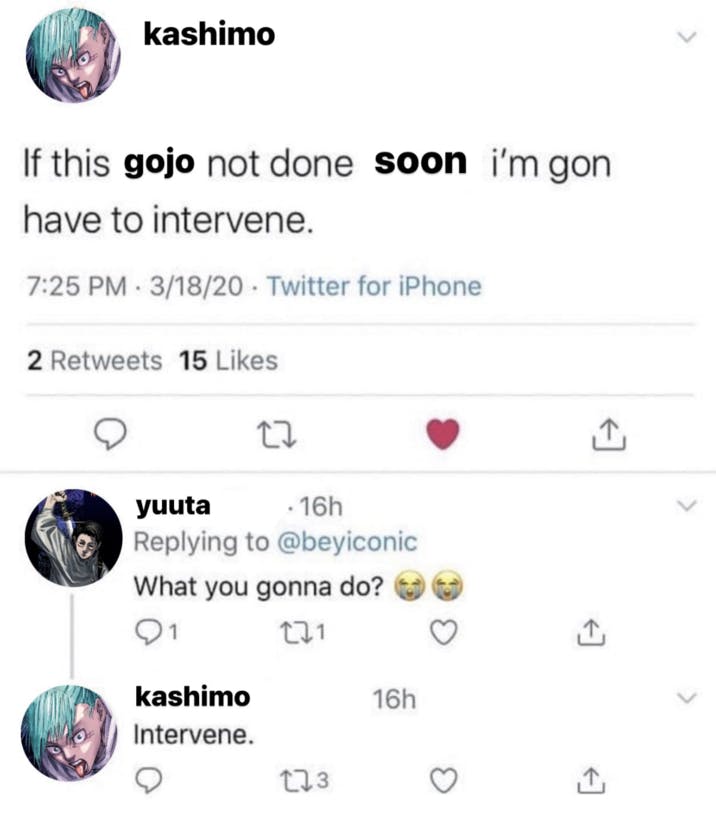 Did Gojo die meme posted on X by @gojouify