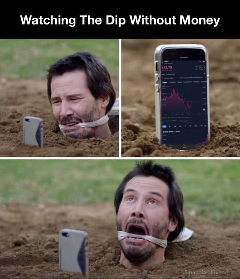 Buy the dip Keanu meme posted on Twitter by kenanigdebeli