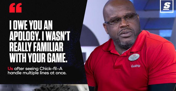 I wasn't familiar with your game shaq Chick-fil-A meme