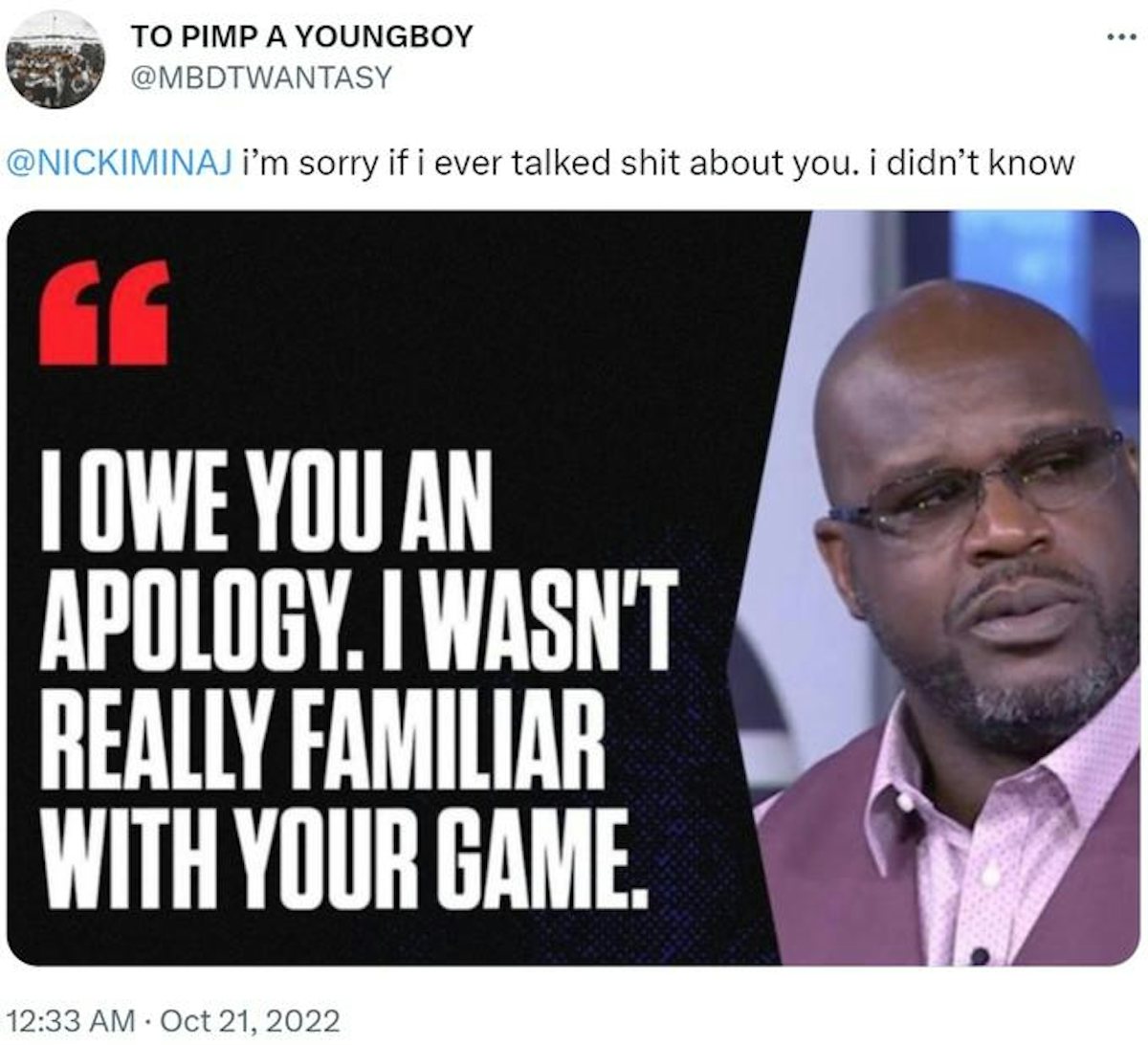 'I Owe You An Apology, I Wasn’t Really Familiar With Your Game'