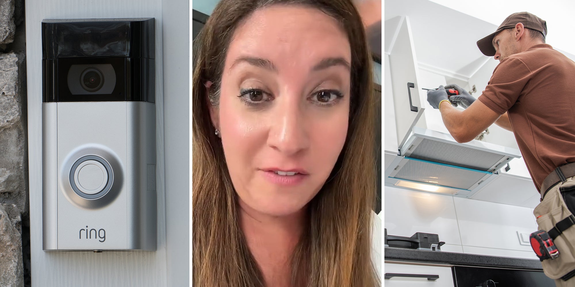 Woman checks Ring cameras to monitor contractor working on her kitchen