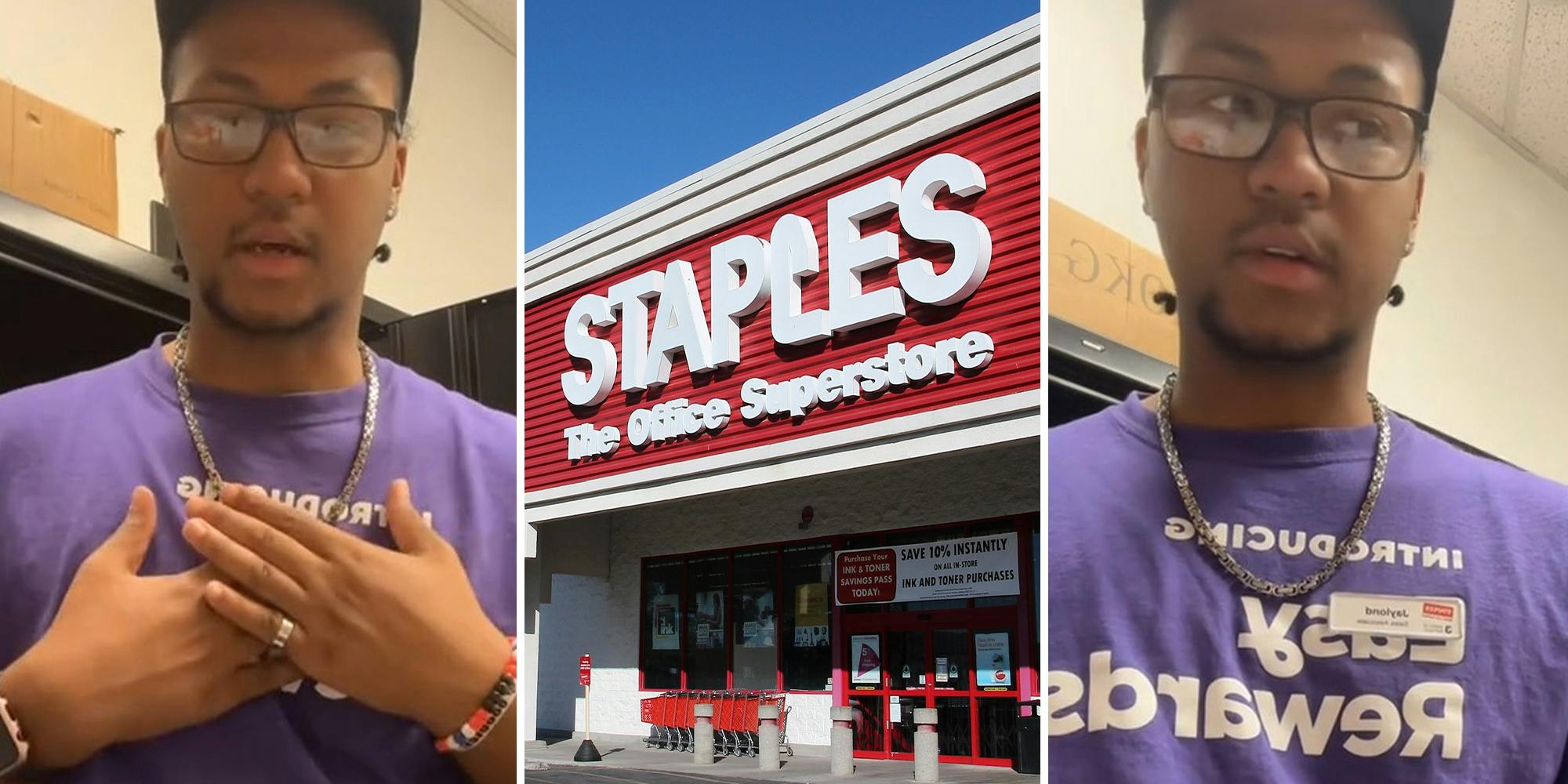 Staples worker can’t get on the same page with customer.