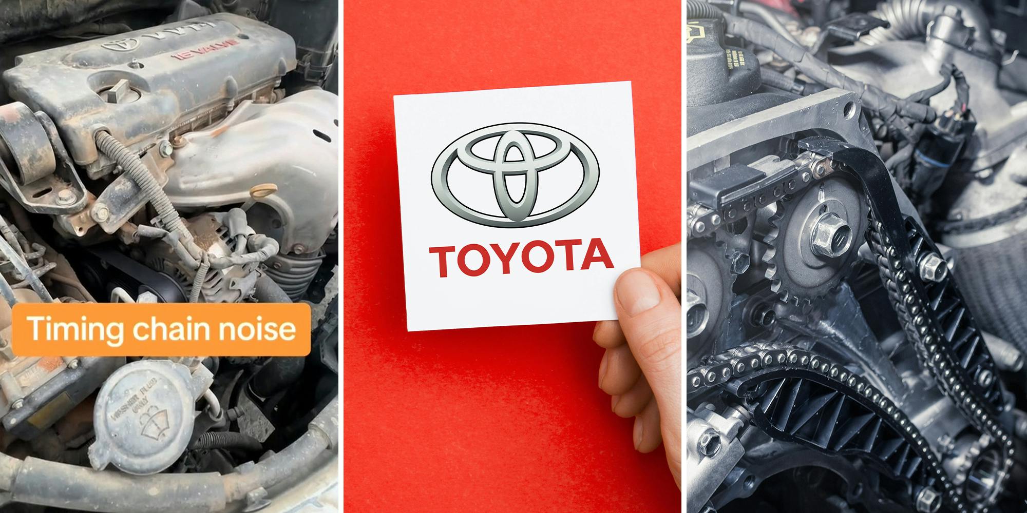 Mechanic shows what a Toyota with a timing chain problem sounds like