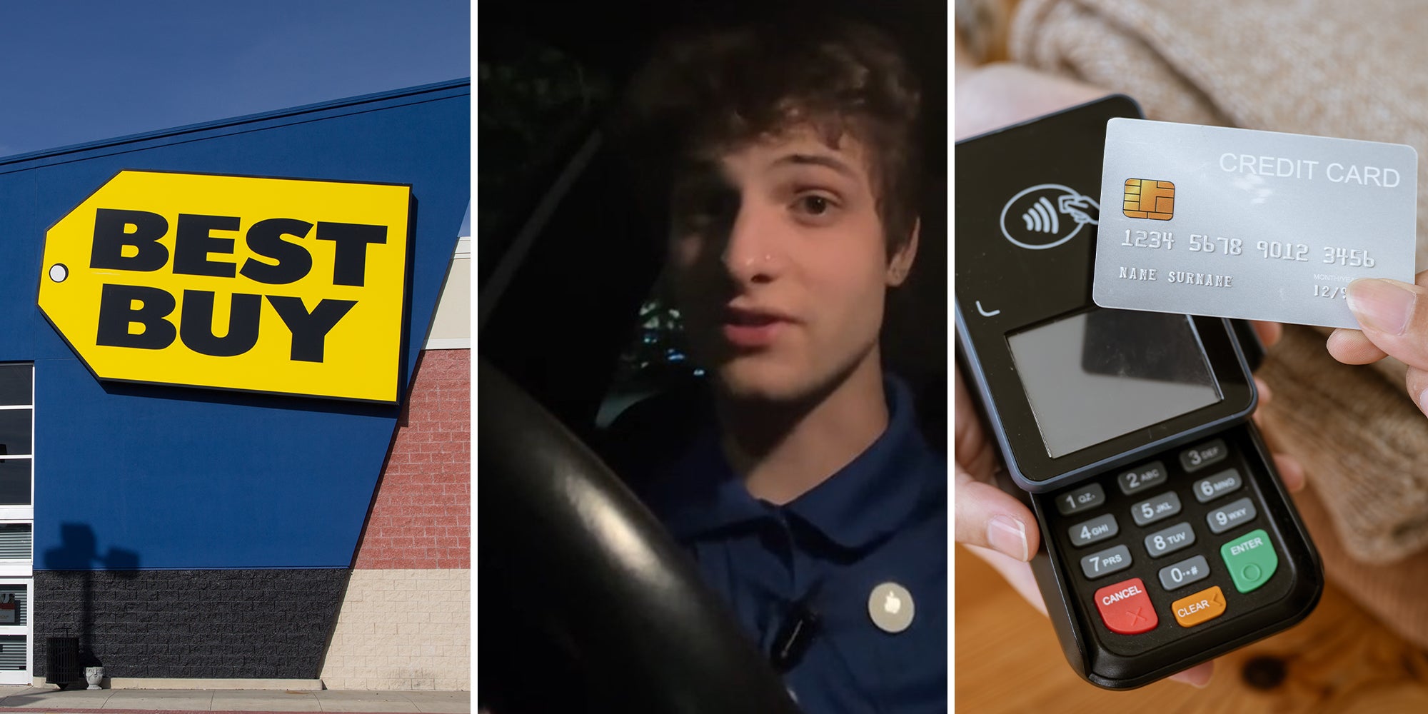 Best Buy worker says customer charged $3,300 in electronics on 3 cards. They called the police
