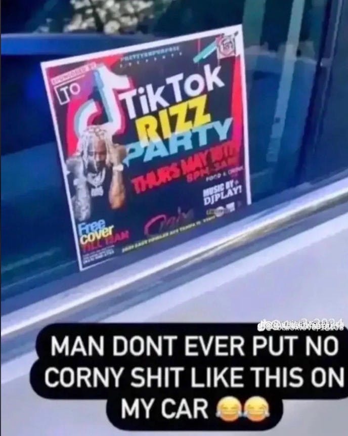 TikTok Rizz Party flier