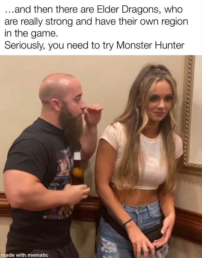 monster hunter john silver anna jay explaining meme