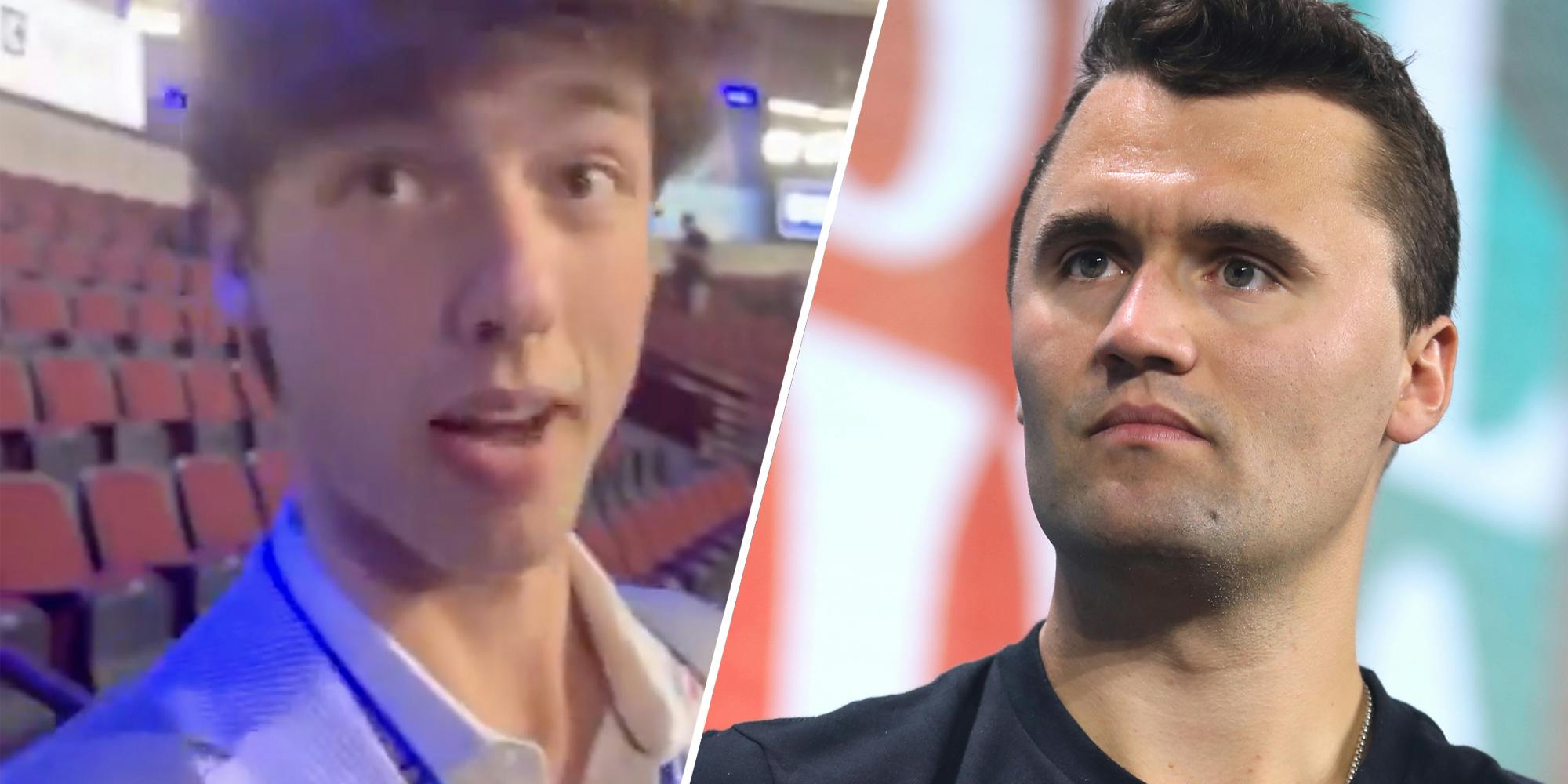 Charlie Kirk Confronted At DNC By Kendrick Lamar Rapping Dem #KendrickLamar