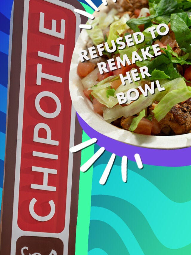 chipotle bowl over green and blue