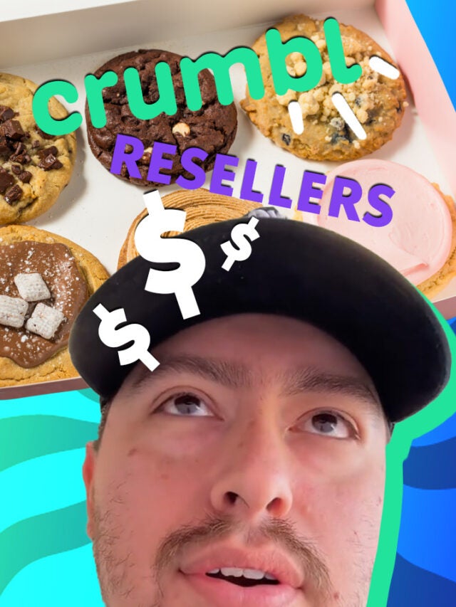 man with cookies over blue and green