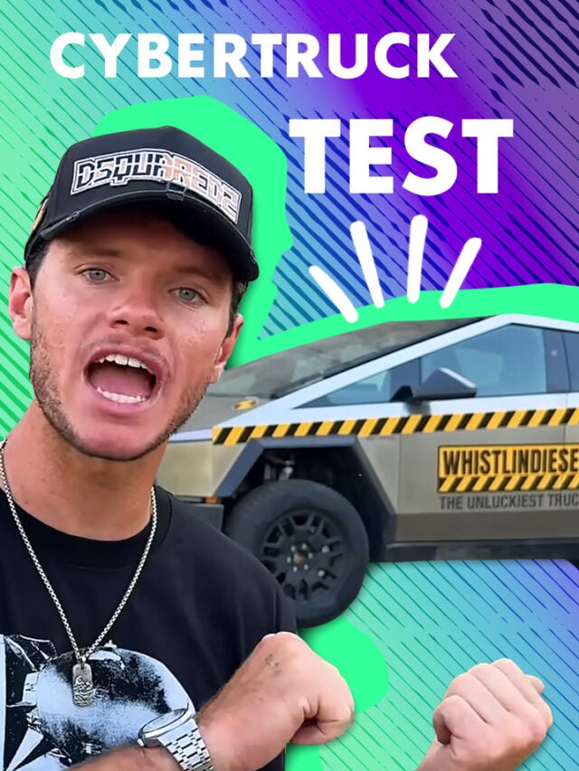 man with Tesla over blue and green