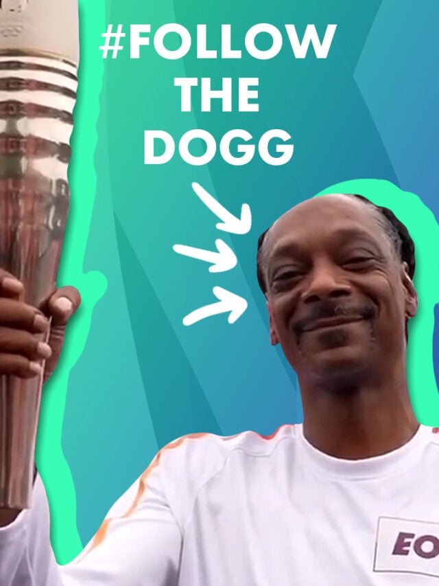 Snoop Dogg over blue and green