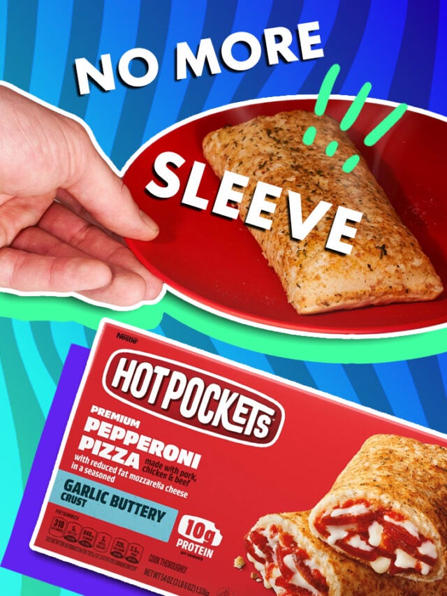 hot pockets over blue and green